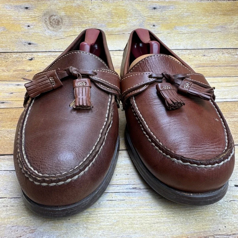 Dexter Tassel Loafers Men Size 11 Brown Leather Made In USA‎ Classic Ivy Preppy